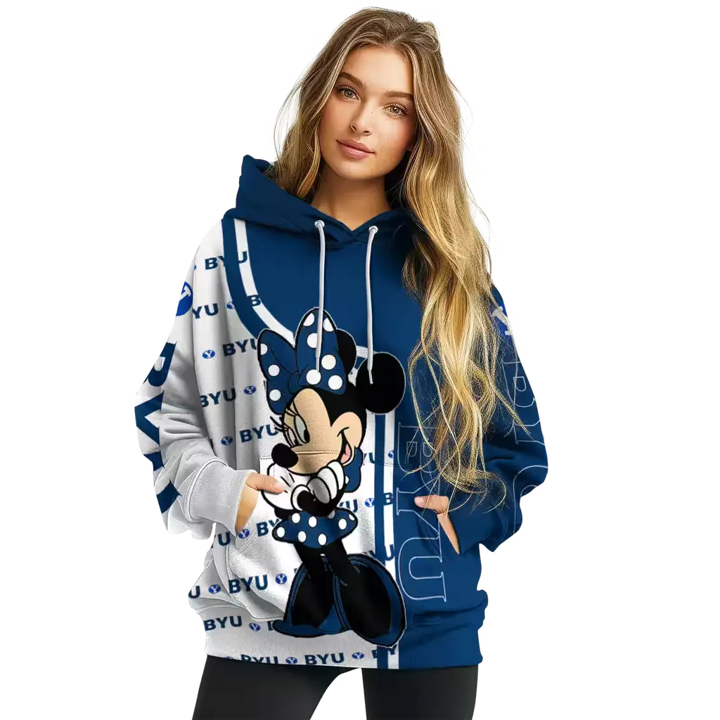 byu cougars minnie mouse blue hoodie high quality byu cougars minnie mouse blue hoodie high quality