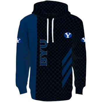 byu cougars monogram pattern blue hoodie best selling
