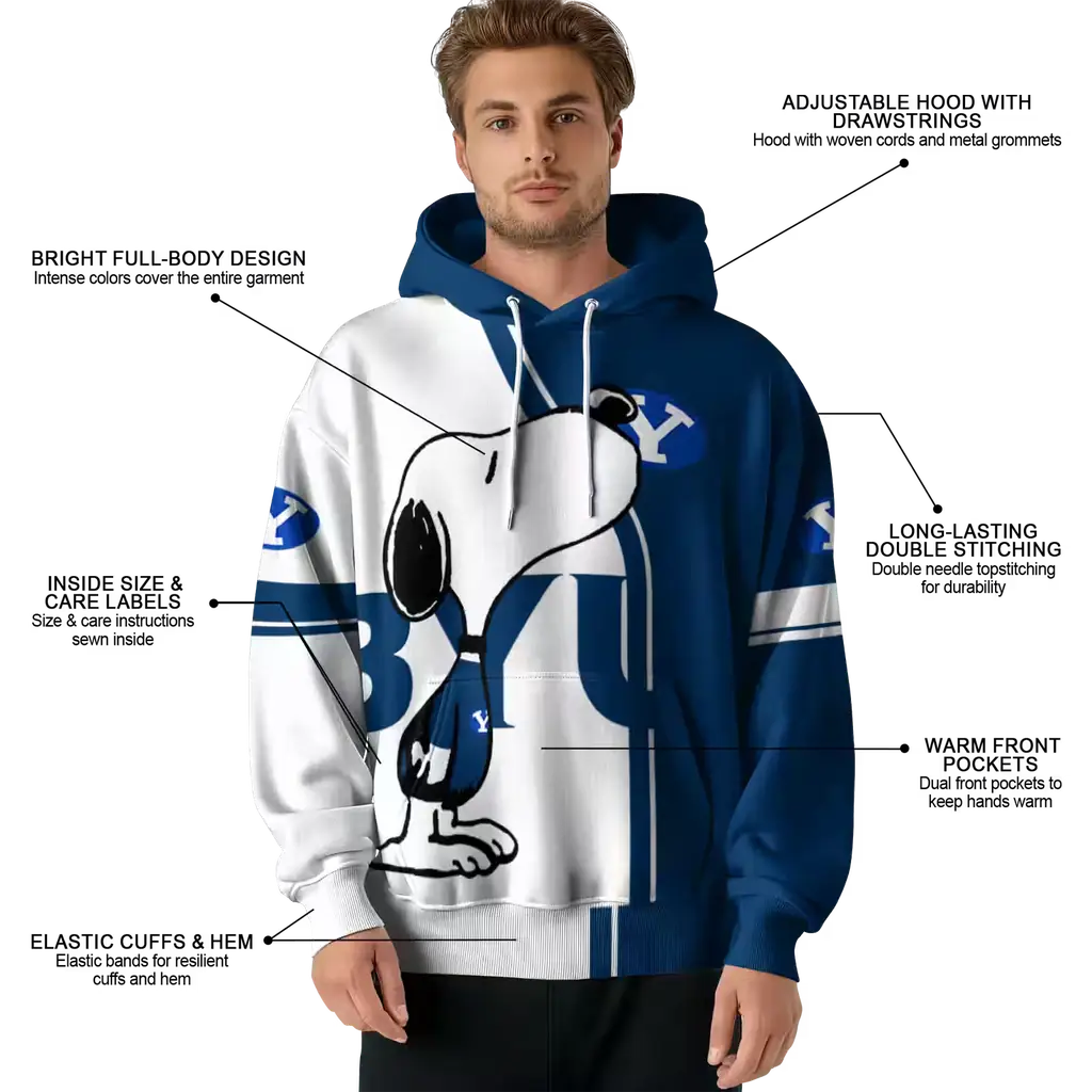 byu cougars playful snoopy blue hoodie latest model byu cougars playful snoopy blue hoodie latest model