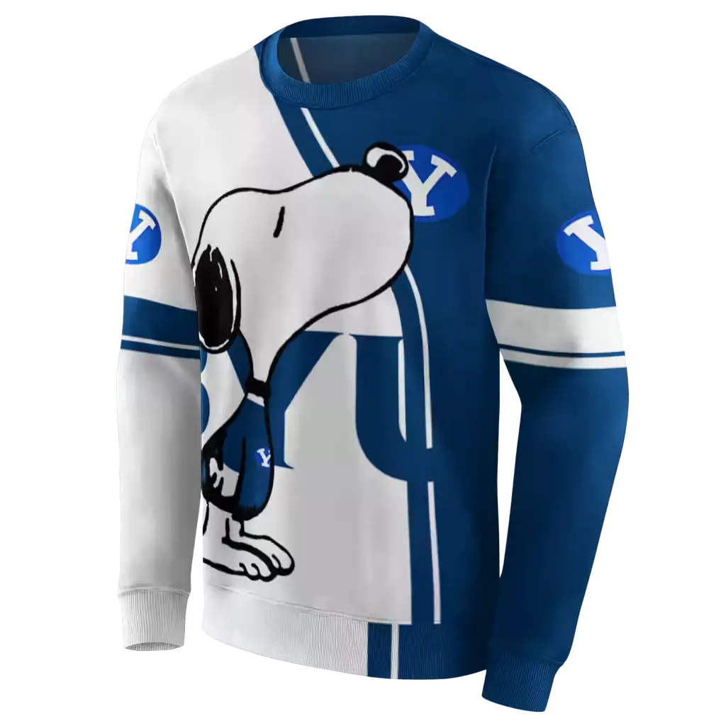 byu cougars playful snoopy blue hoodie new arrival byu cougars playful snoopy blue hoodie new arrival