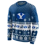 byu cougars reindeer motif blue hoodie best selling