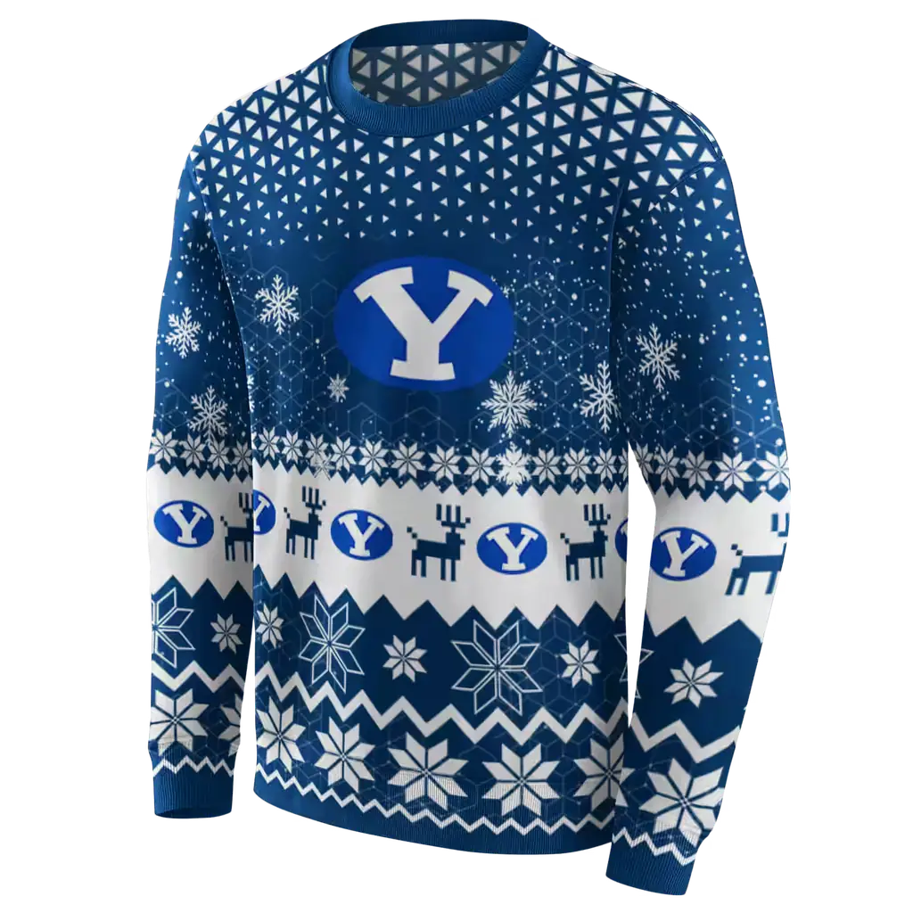 byu cougars reindeer motif blue hoodie new arrival byu cougars reindeer motif blue hoodie new arrival