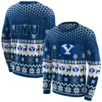 byu cougars reindeer motif blue hoodie best selling