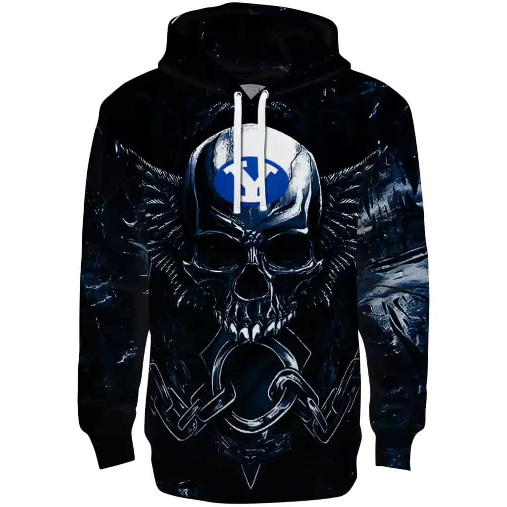 byu cougars skull artwork blue black hoodie best selling byu cougars skull artwork blue black hoodie best selling
