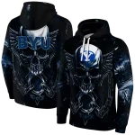 byu cougars skull artwork blue black hoodie best selling