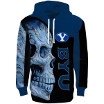 byu cougars skull motif blue black hoodie best selling