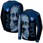 byu cougars skull motif blue black hoodie best selling