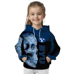 byu cougars skull motif blue black hoodie best selling