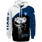 byu cougars skull punisher white black hoodie best selling
