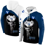 byu cougars skull punisher white black hoodie best selling