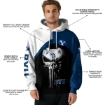 byu cougars skull punisher white black hoodie best selling