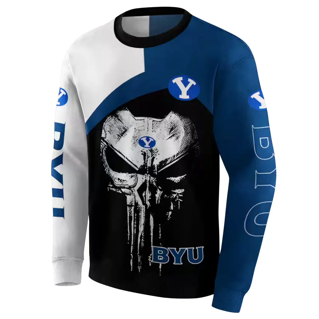 byu cougars skull punisher white black hoodie new arrival byu cougars skull punisher white black hoodie new arrival