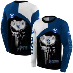 byu cougars skull punisher white black hoodie best selling