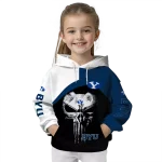 byu cougars skull punisher white black hoodie best selling