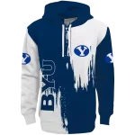 byu cougars splatter effect blue hoodie best selling
