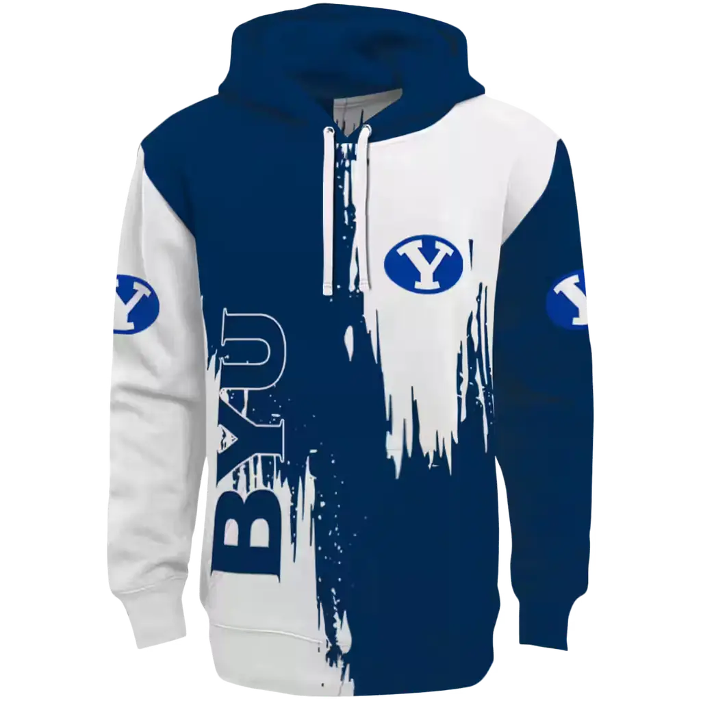 byu cougars splatter effect blue hoodie best selling byu cougars splatter effect blue hoodie best selling