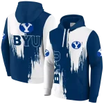 byu cougars splatter effect blue hoodie best selling
