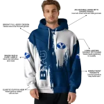 byu cougars splatter effect blue hoodie best selling