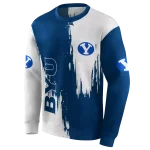 byu cougars splatter effect blue hoodie best selling