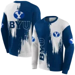 byu cougars splatter effect blue hoodie best selling