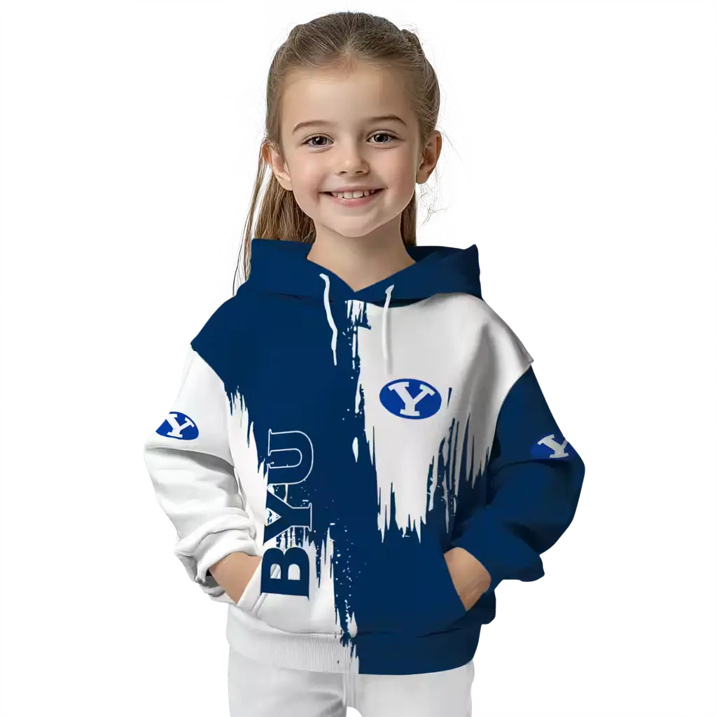 byu cougars splatter effect blue hoodie top rated byu cougars splatter effect blue hoodie top rated