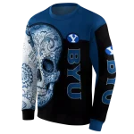 byu cougars sugar skull blue black hoodie best selling