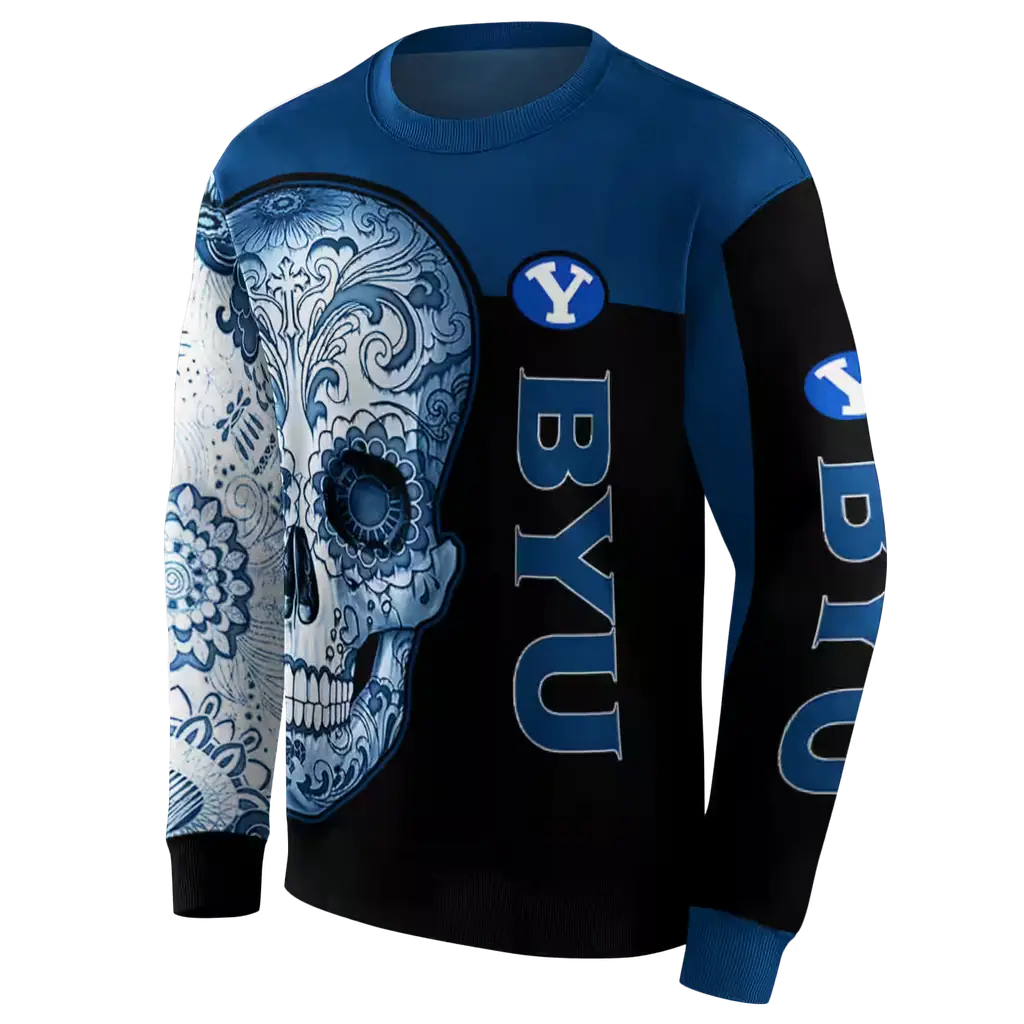 byu cougars sugar skull blue black hoodie new arrival byu cougars sugar skull blue black hoodie new arrival