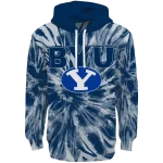 byu cougars tie dye pattern blue hoodie best selling