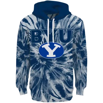 byu cougars tie dye pattern blue hoodie best selling