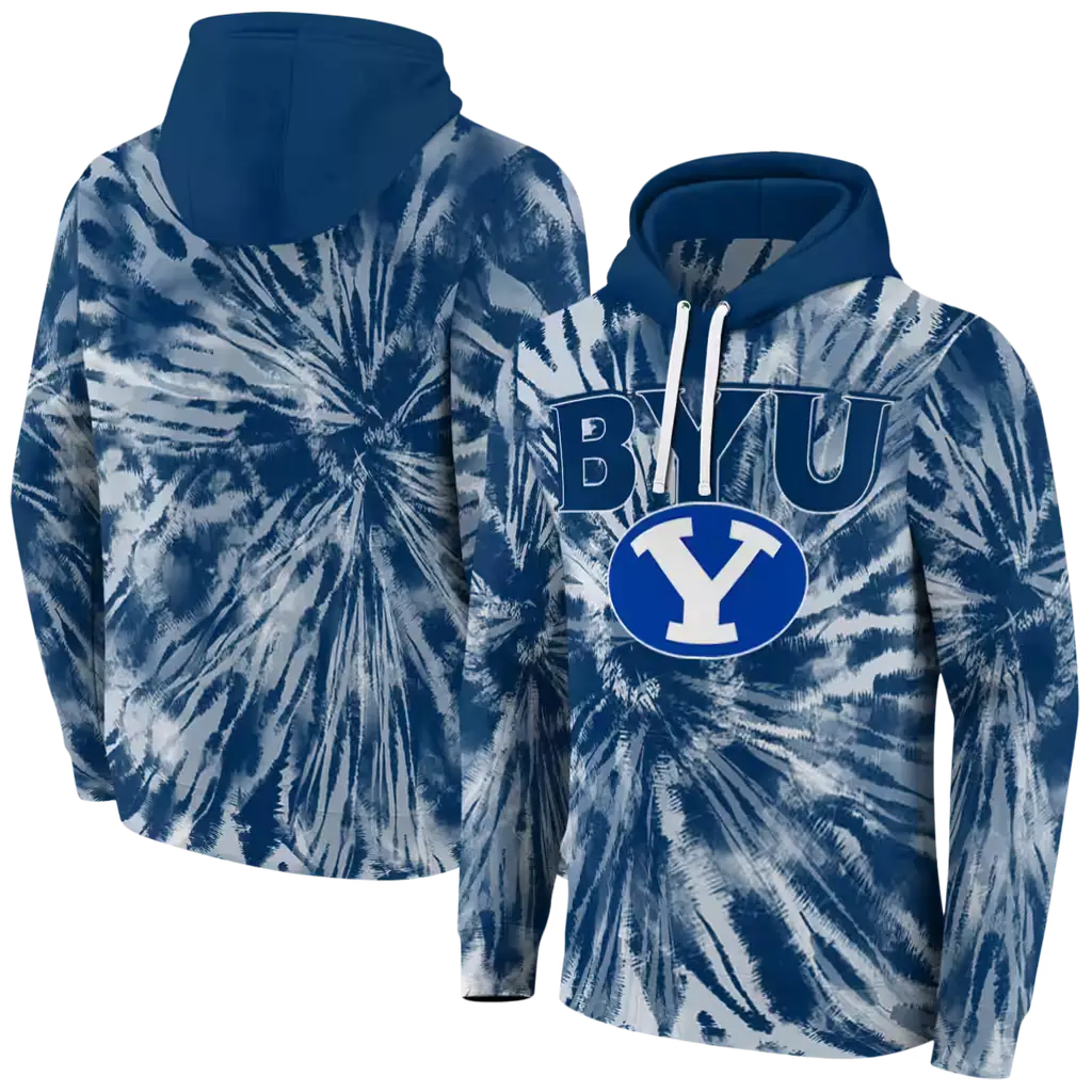 byu cougars tie dye pattern blue hoodie fashion forward byu cougars tie dye pattern blue hoodie fashion forward