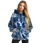 byu cougars tie dye pattern blue hoodie best selling