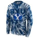 byu cougars tie dye pattern blue hoodie best selling