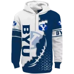 byu cougars triangular pattern blue white hoodie best selling