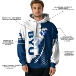 byu cougars triangular pattern blue white hoodie best selling