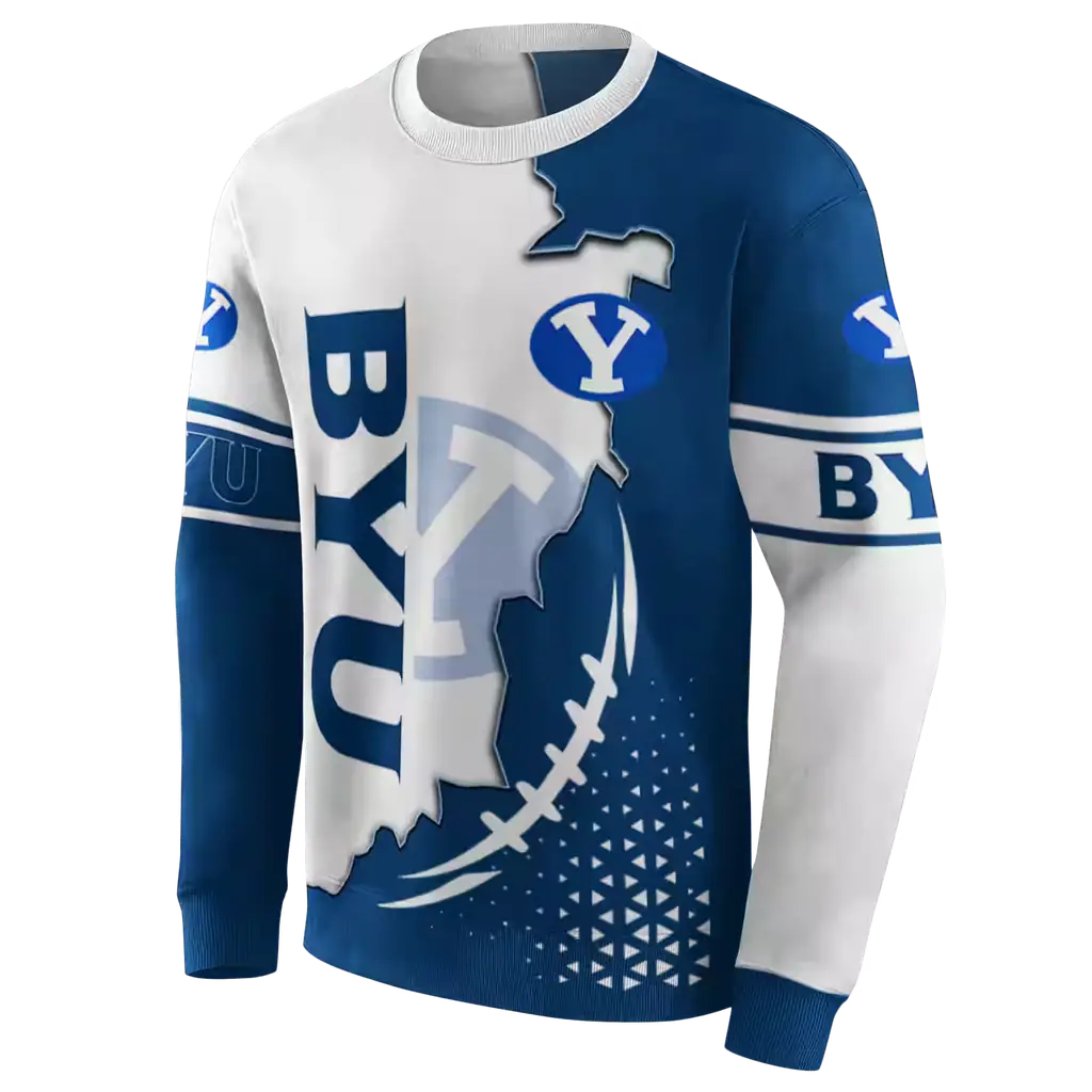 byu cougars triangular pattern blue white hoodie new arrival byu cougars triangular pattern blue white hoodie new arrival