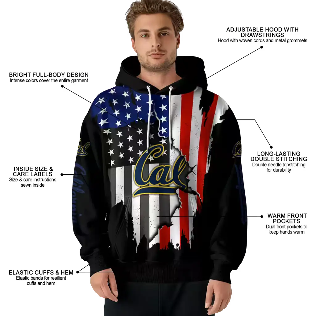 california golden bears american pride black hoodie latest model california golden bears american pride black hoodie latest model