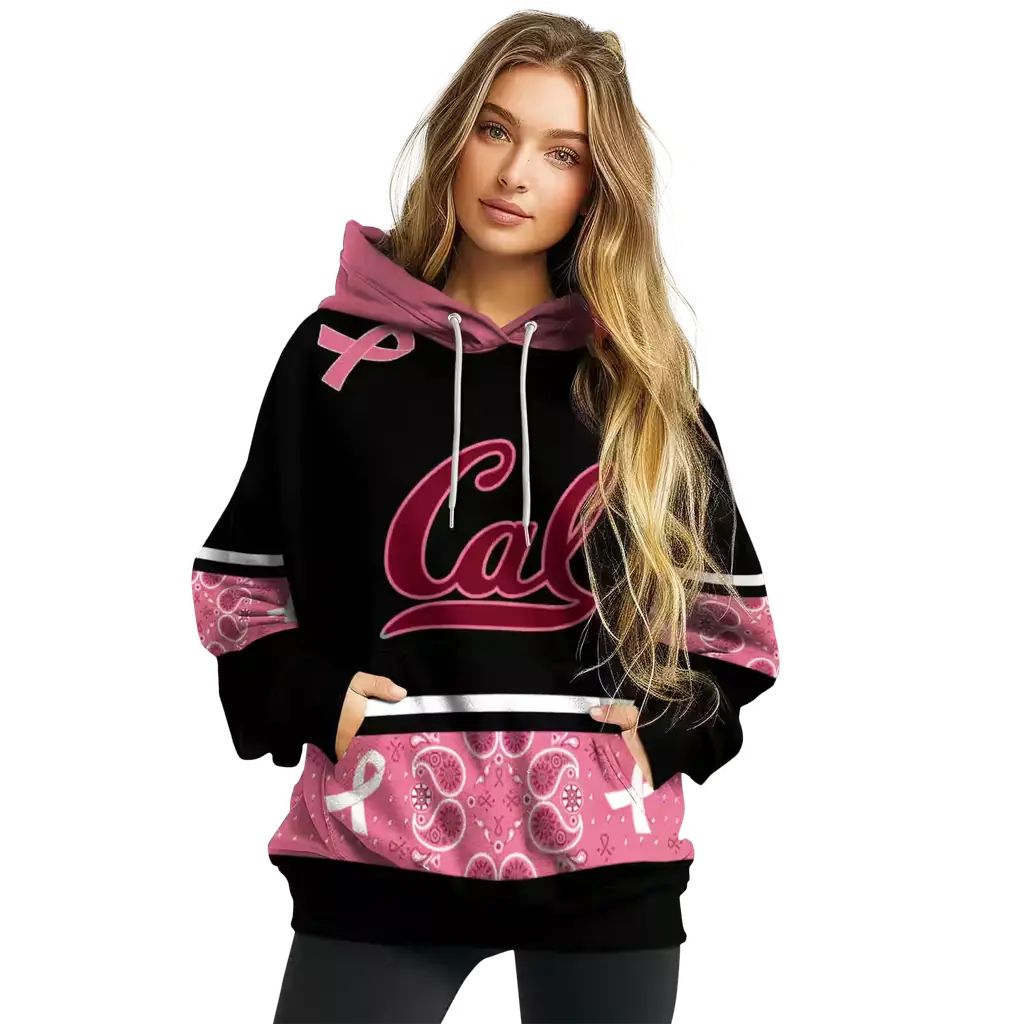 california golden bears awareness ribbon black pink hoodie high quality california golden bears awareness ribbon black pink hoodie high quality