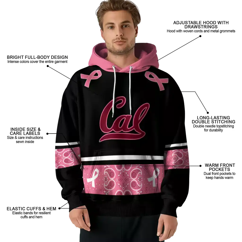 california golden bears awareness ribbon black pink hoodie latest model california golden bears awareness ribbon black pink hoodie latest model