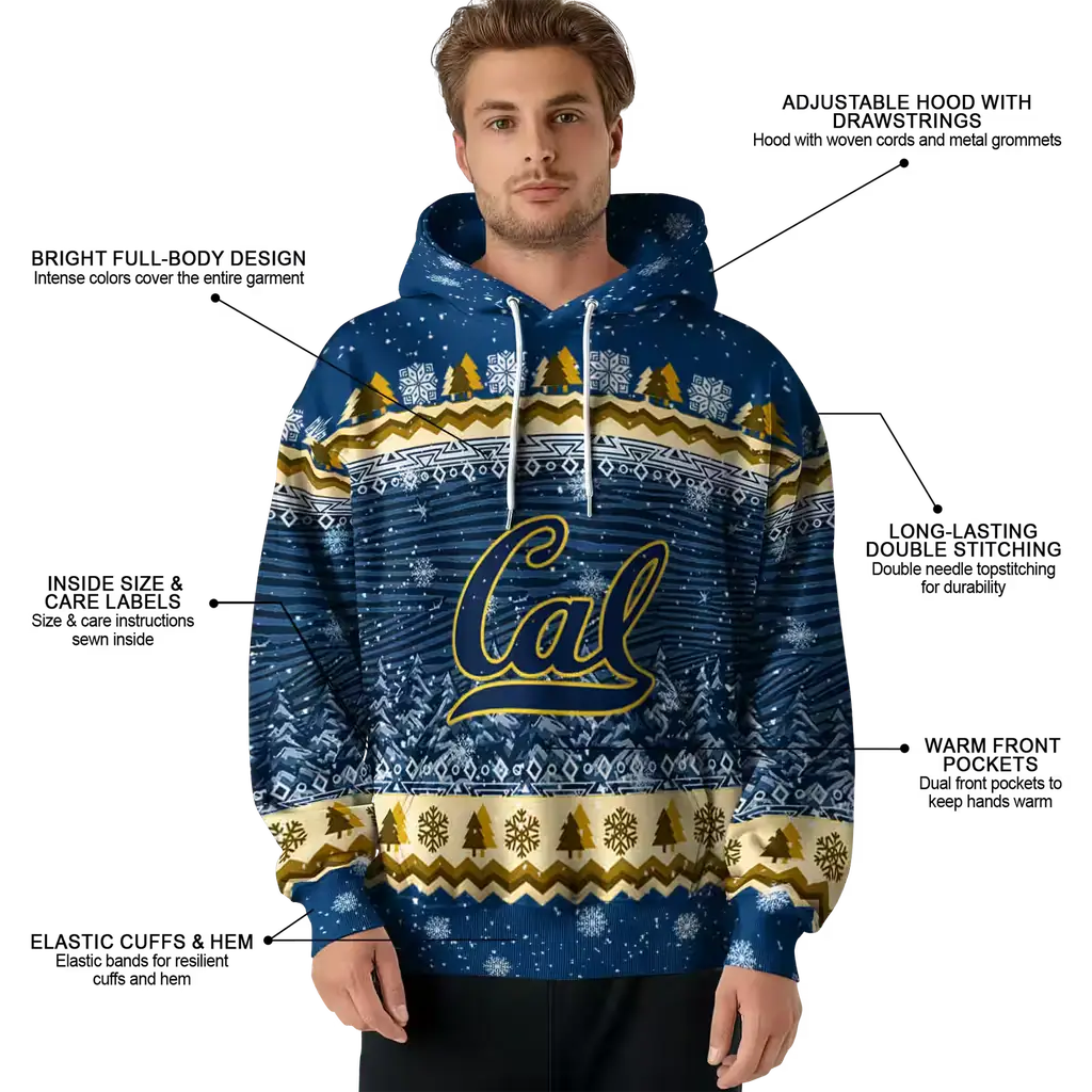 california golden bears christmas trees blue hoodie latest model california golden bears christmas trees blue hoodie latest model