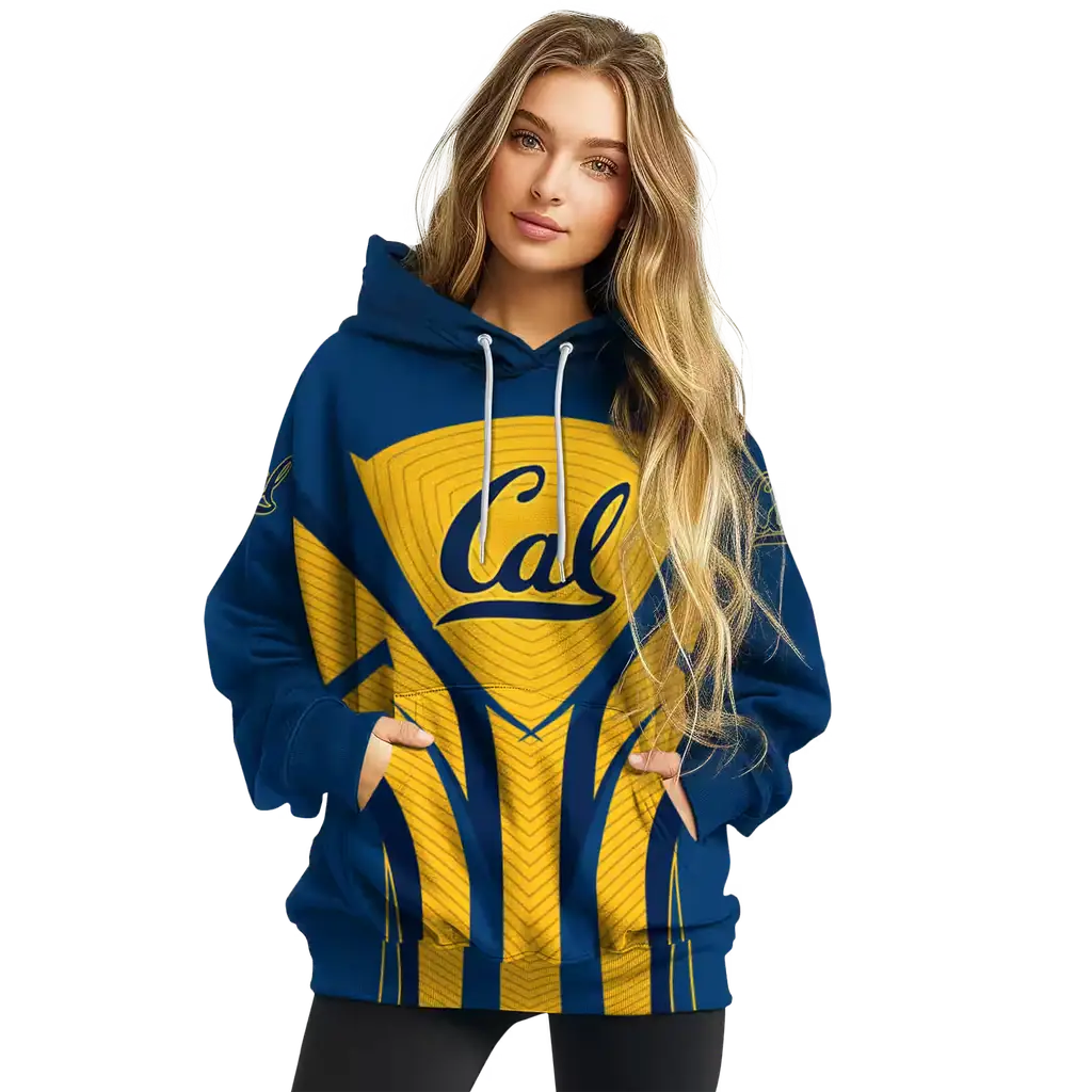 california golden bears concentric lines blue black hoodie high quality california golden bears concentric lines blue black hoodie high quality
