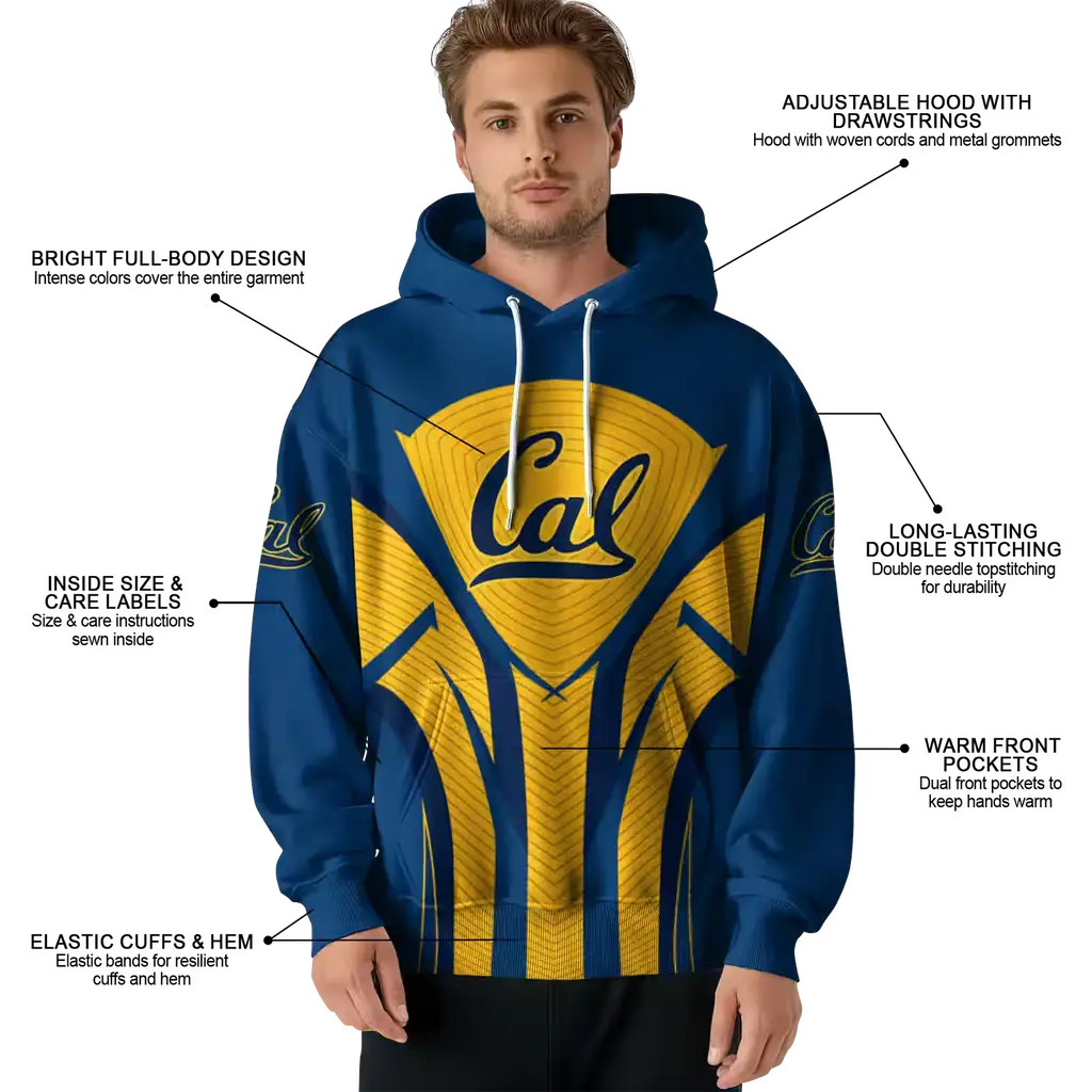 california golden bears concentric lines blue black hoodie latest model california golden bears concentric lines blue black hoodie latest model