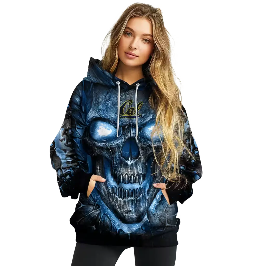 california golden bears demonic skull blue black hoodie high quality california golden bears demonic skull blue black hoodie high quality