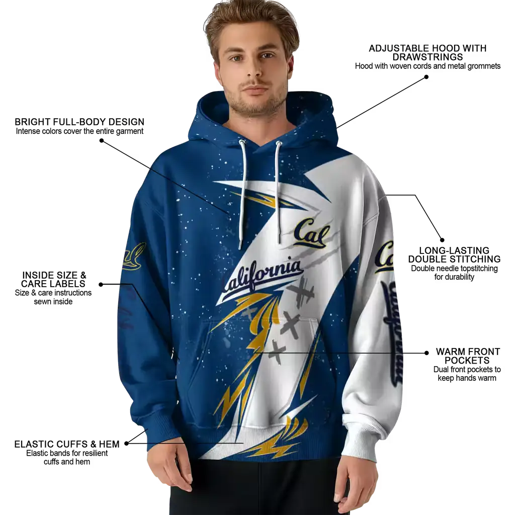 california golden bears dynamic slash blue white hoodie latest model california golden bears dynamic slash blue white hoodie latest model