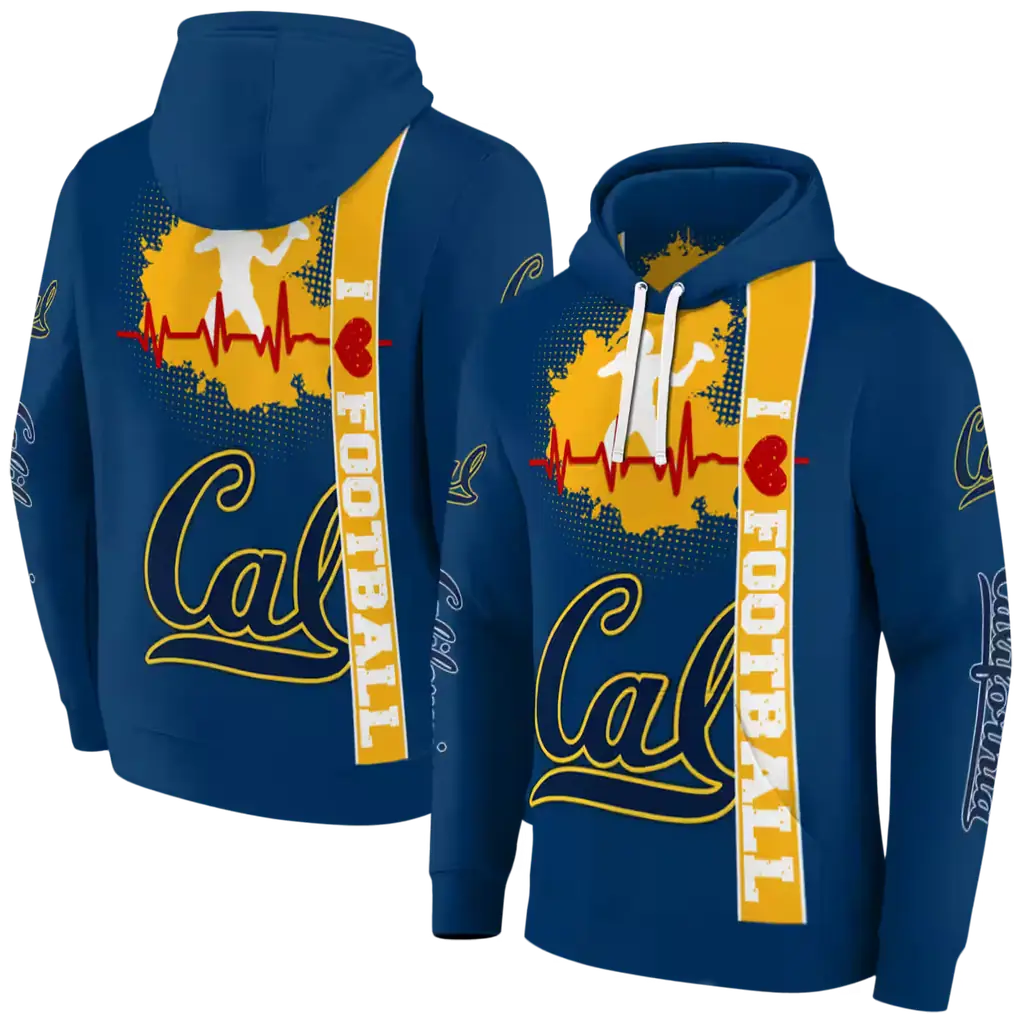 california golden bears football heartbeat blue hoodie fashion forward california golden bears football heartbeat blue hoodie fashion forward