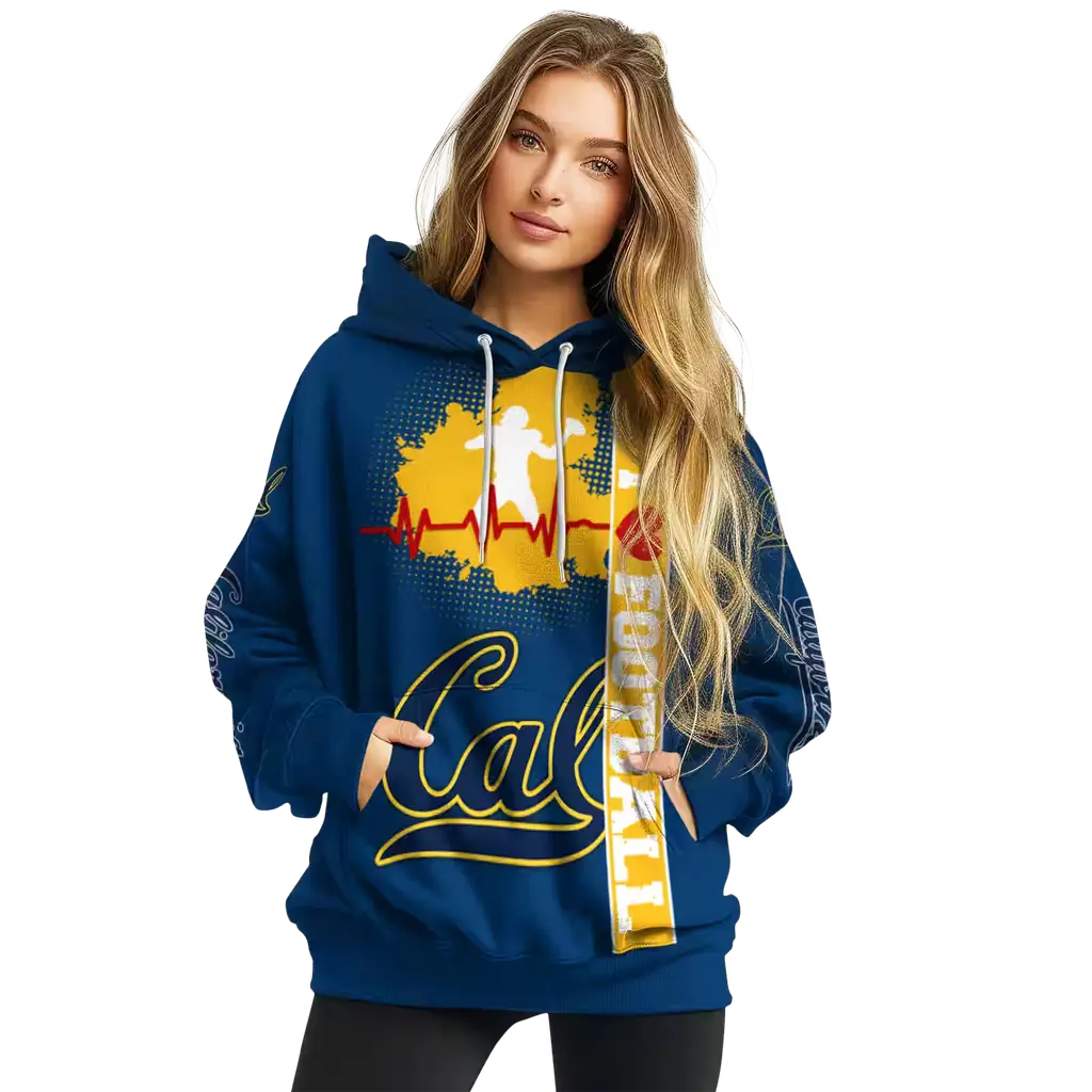 california golden bears football heartbeat blue hoodie high quality california golden bears football heartbeat blue hoodie high quality