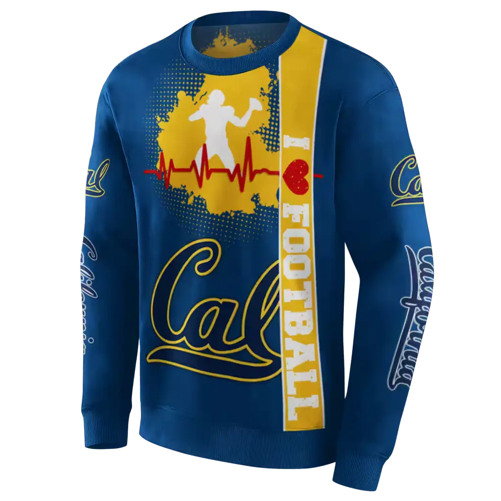 california golden bears football heartbeat blue hoodie new arrival california golden bears football heartbeat blue hoodie new arrival