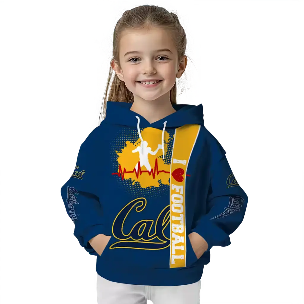 california golden bears football heartbeat blue hoodie top rated california golden bears football heartbeat blue hoodie top rated