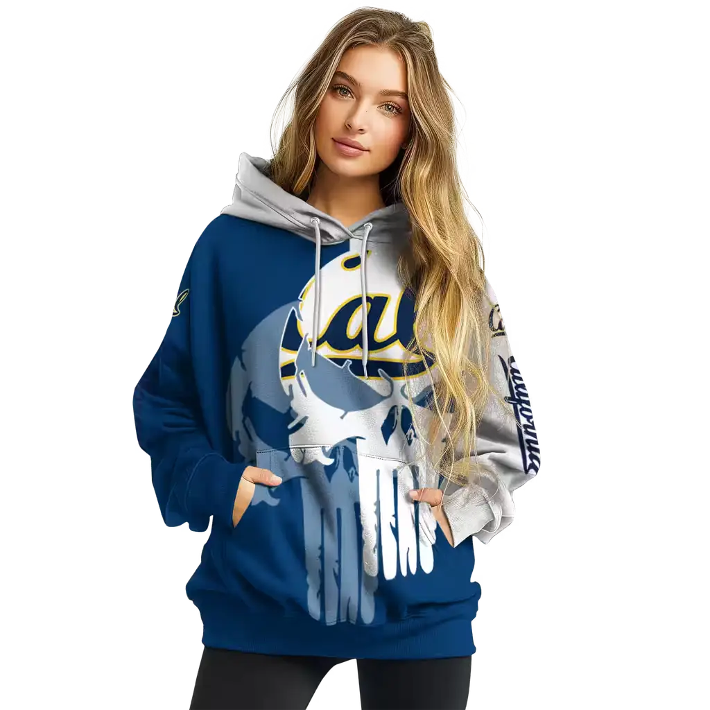 california golden bears graphic punisher blue white hoodie high quality california golden bears graphic punisher blue white hoodie high quality