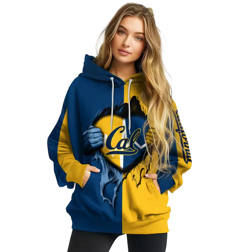 california golden bears heartbeat graphic blue hoodie high quality california golden bears heartbeat graphic blue hoodie high quality