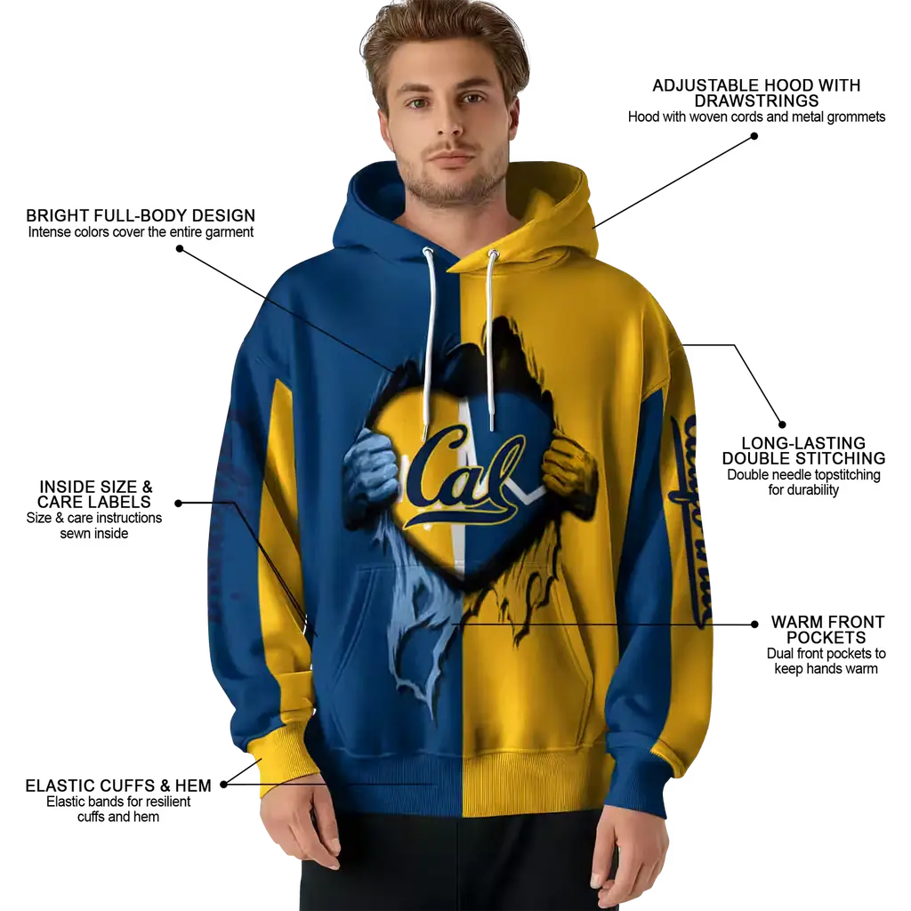 california golden bears heartbeat graphic blue hoodie latest model california golden bears heartbeat graphic blue hoodie latest model